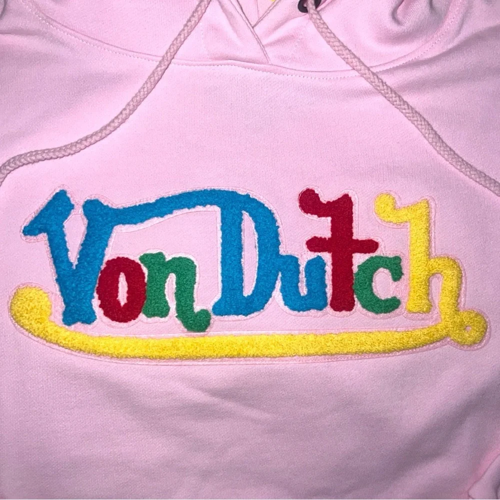 Von Dutch Unisex Pink Polka Dot Felt Embroidery Hoodie/Sweatshirt | NEW/NWOT!!🩷 - Picture 3 of 9